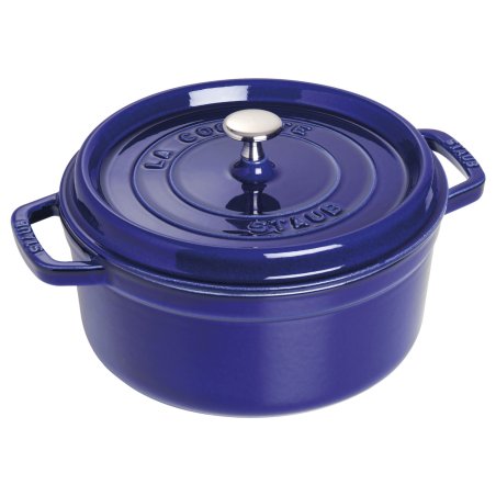 Staub La Cocotte 24cm rund dunkelblau. Gusseisen