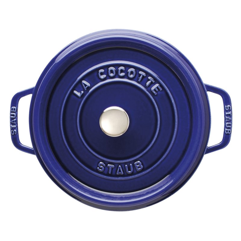 Staub La Cocotte 24cm rund dunkelblau. Gusseisen