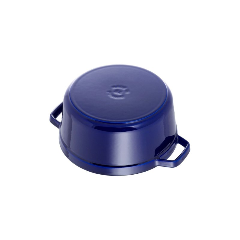 Staub La Cocotte 24cm rund dunkelblau. Gusseisen