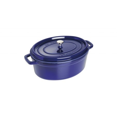 Staub La Cocotte 31cm oval dunkelblau. Gusseisen