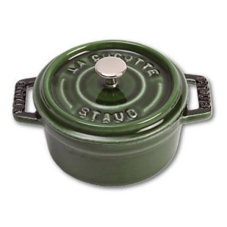 Staub Mini Cocotte 10cm rund Basilikum-grn. Gusseisen