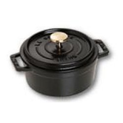 Staub Cocotte 12cm rund schwarz. Gusseisen