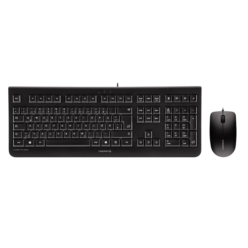 CHERRY Kit clavier AZERTY & souris DC 2000, avec fil, noir