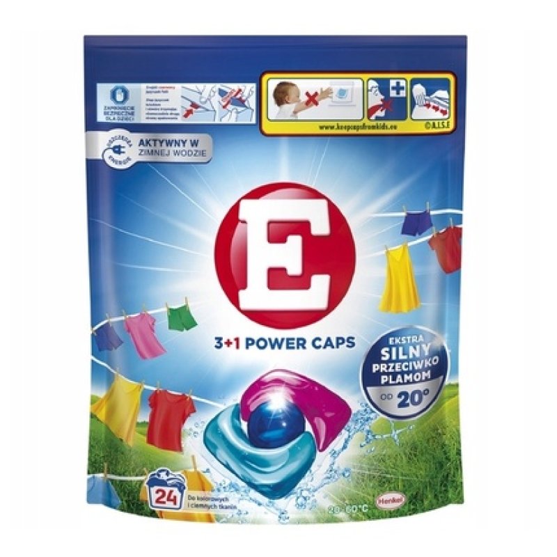 Henkel E Power Caps Laundry Capsules For Colored And Dark Fabrics - 24 Pieces