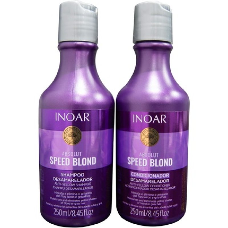 Inoar Professional Absolut Speed Blond Shampoo & Conditioner 250ml 8.45oz