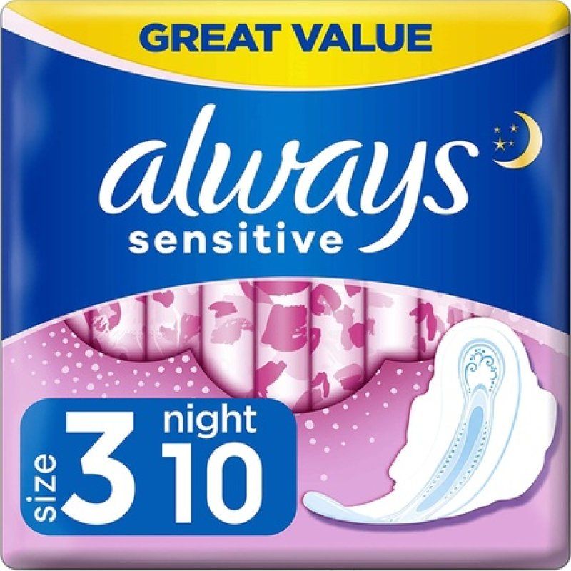 Always Sensitive Ultra Night Pads 10 Pads