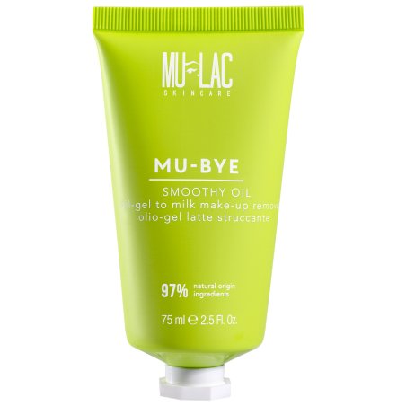 Mulac Cosmetics MU-BYE SMOOTHY OIL Gel Milk Makeup Remover with Organic Sunflower Oil Vegan 75ml
