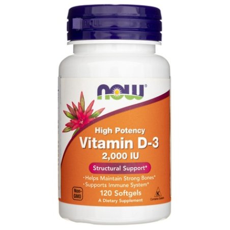 NOW Foods Vitamin D3 2000 IU 120 Capsules