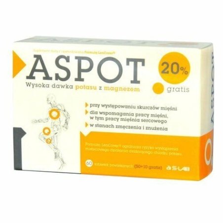 ASPOT Magnesium Potassium Nervous System Stress Blood Pressure Muscles 60 Tablets