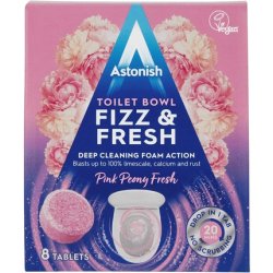 Astonish Special Aromatic Edition Toilet BowlFizz & Fresh Deep Cleaning Foam Action Tabs Pink Peony Fresh Scent 8