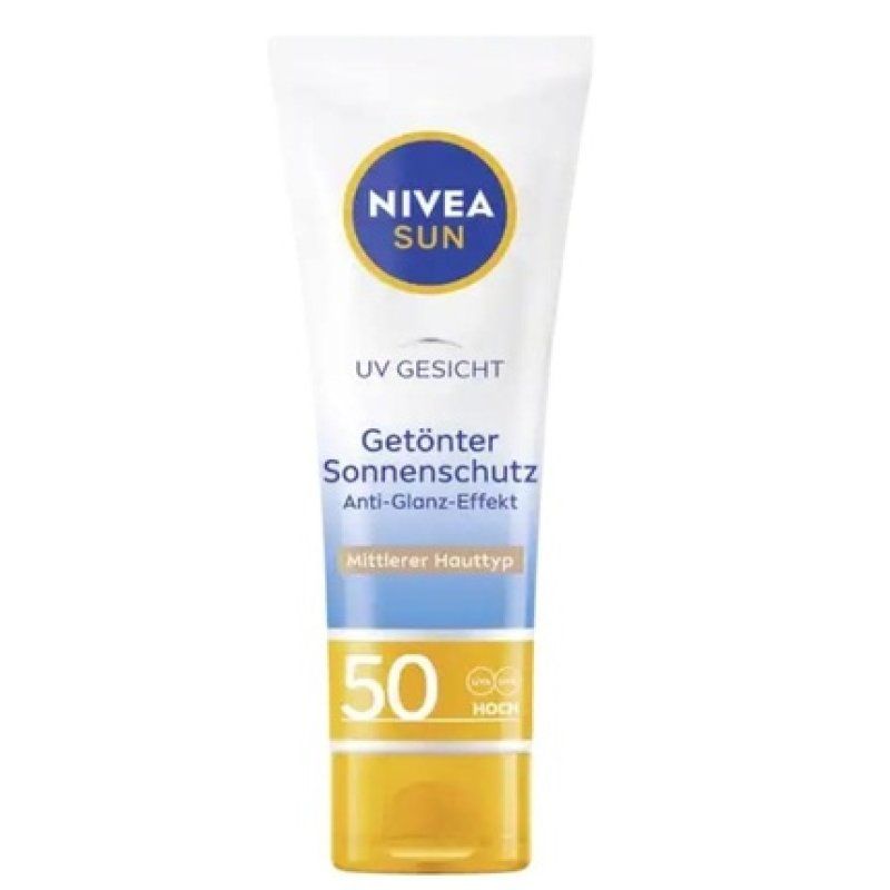 NIVEA SUN Face Sunscreen SPF 50 Moisturizing Tinted Sunscreen for Even Complexion 50ml