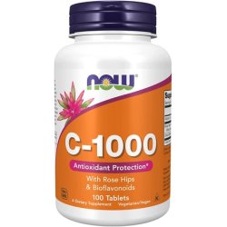 Now Vitamin C-1000 with Rose Hips Bioflavonoids 100 Tablets