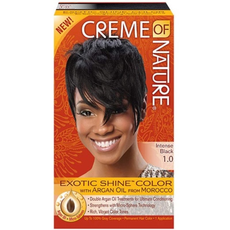 Creme of Nature Exotic Shine Color with Moroccan Argan Oil 1.0 Intense Black
