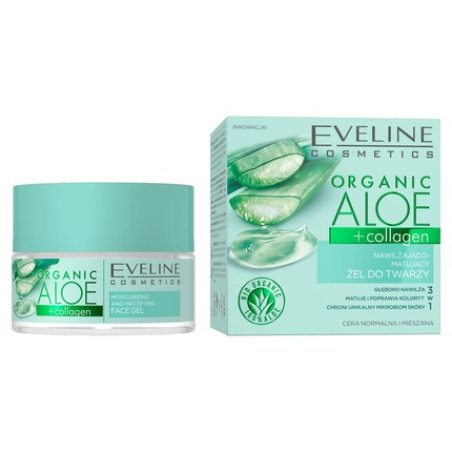 Eveline Cosmetics Organic Aloe Collagen Moisturizing Mattifying Face Gel 50ml