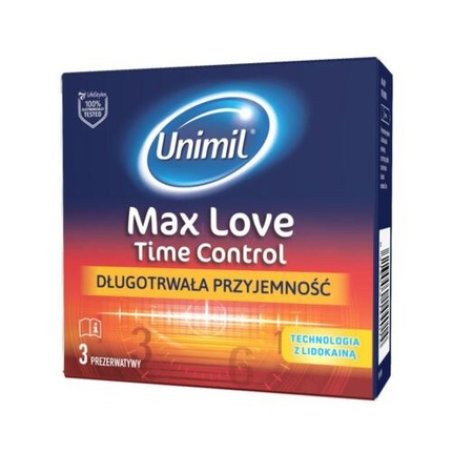 UNIMIL Max Love Time Control Moisturizing Latex Condoms 3 Pieces