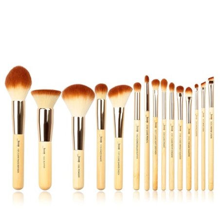 Jessup Bamboo Makeup Brush Set Vegan Makeup Brushes Cosmetic Brushes Eye Shadow Brush Powder Foundation Blush Highlight