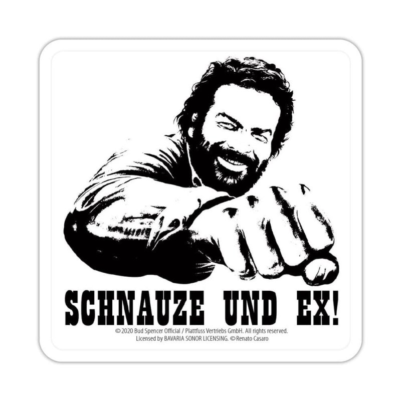 Bud Spencer Sous-verres en tôle Schnauze und Ex 10 x 10 cm