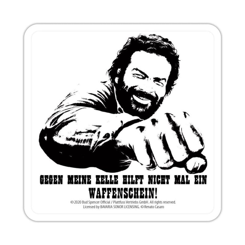 Bud Spencer Sous-verres en tôle Kelle 10 x 10 cm