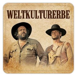 Bud Spencer & Terence Hill Sous-verres en tôle Weltkulturerbe 10 x 10 cm