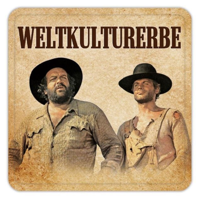 Bud Spencer & Terence Hill Sous-verres en tôle Weltkulturerbe 10 x 10 cm
