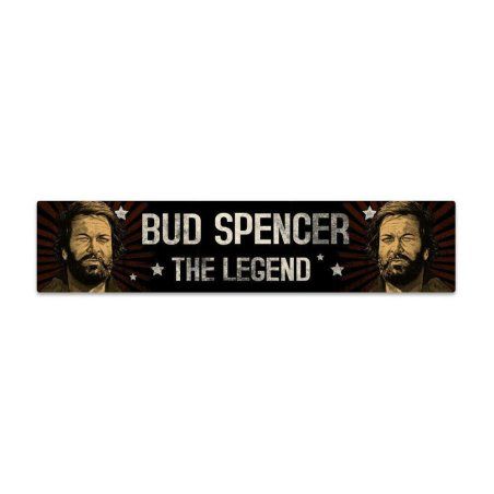 Bud Spencer panneau métal avec aimant The Legend 16 x 3,5 cm