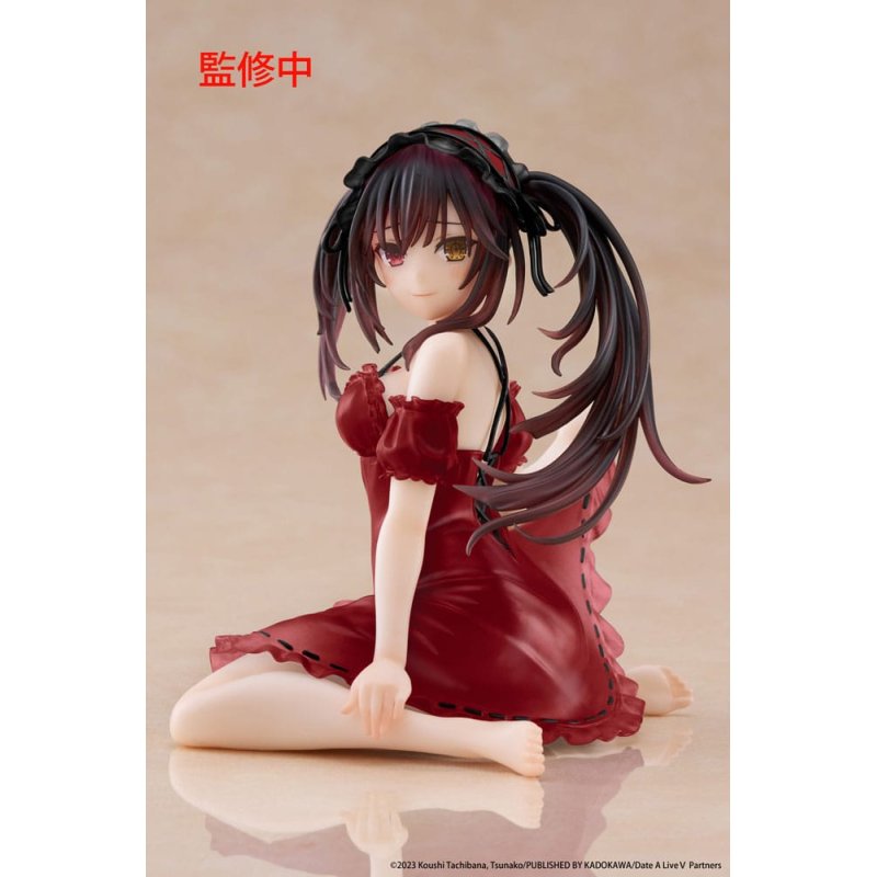 Date A Live V statuette PVC Desktop Cute Figure Kurumi Tokisaki Nightwear Ver. Renewal 13 cm