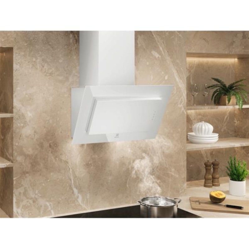 Hotte décorative verticale 60 cm - Série 600 - Couleur:Blanc - Design v *