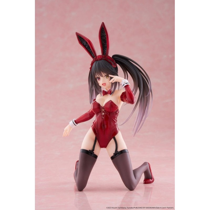 Date A Live V statuette PVC Desktop Cute Figure Kurumi Tokisaki Bunny Ver. 13 cm