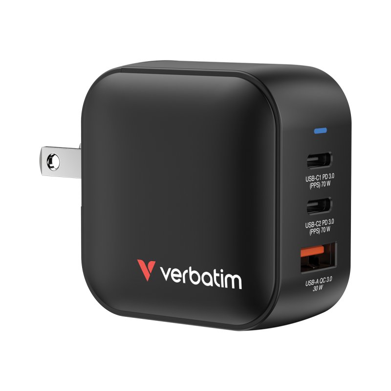 VERBATIM CHARGEUR GAN 70W 3 PORTS