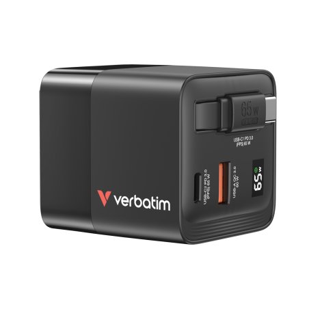 VERBATIM CHARGEUR GAN 65W 2 PORTS