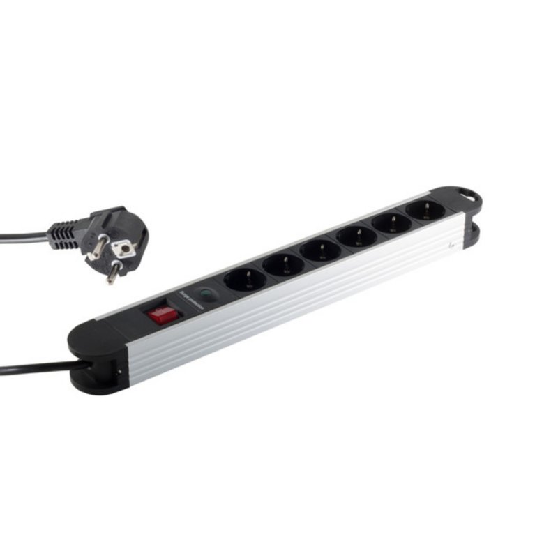 S/CONN 60312 power extension 1.5 m 6 AC outlet(s) Indoor Black, Grey