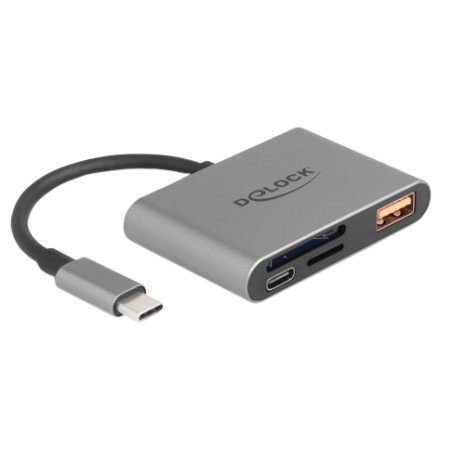 DeLOCK 91016 lecteur de carte mémoire USB 3.2 Gen 2 (3.1 Gen 2) Type-C Gris