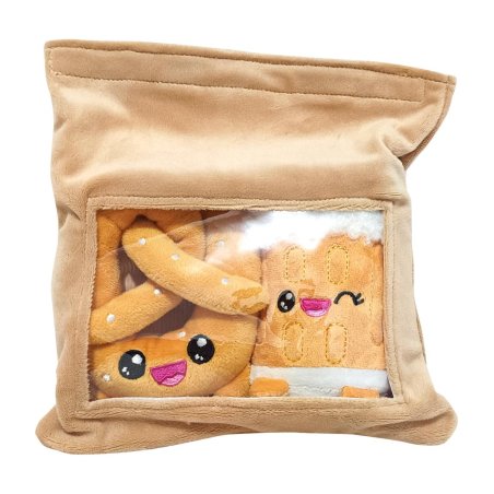 YUMMIES - Bretzel & Bière - 2 Peluche 15cm dans sac en peluche 21x21cm