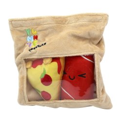 YUMMIES - Pizza & Cola - 2 Peluche 15cm dans sac en peluche 21x21cm