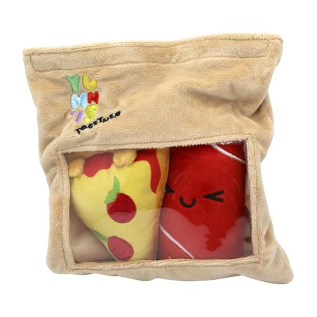 YUMMIES - Pizza & Cola - 2 Peluche 15cm dans sac en peluche 21x21cm