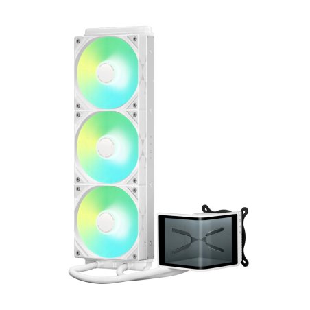 STOCKICX2 - TRYX PANORAMA SE ARGB 360 Komplett-Wasserkühlung, 3D-AMOLED-Display - 360mm, weiß