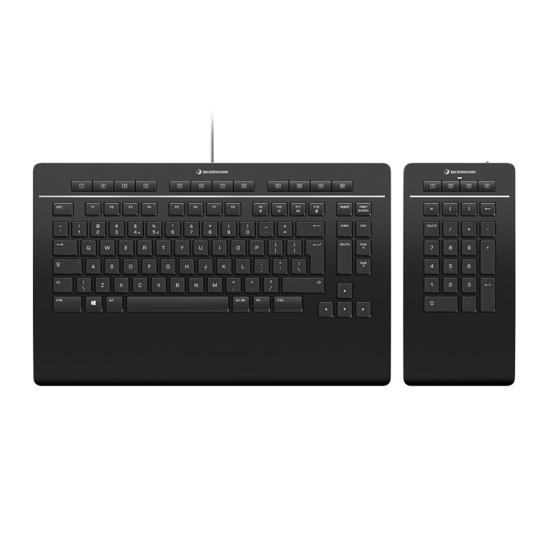 3DCONNEXION Keyboard Pro with Numpad Nordic QWERTY
