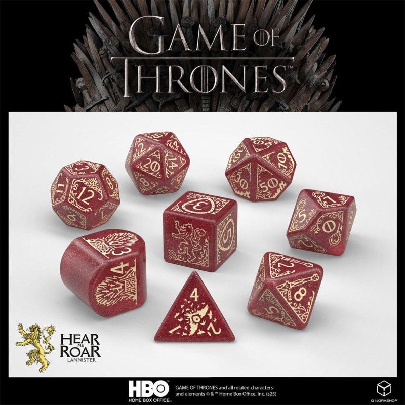 Game of Thrones pack dés Lannister (8)