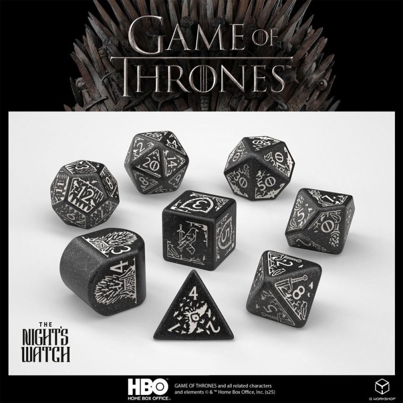 Game of Thrones pack dés Night's Watch (8)