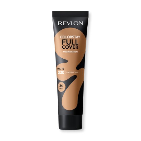 Revlon ColorStay Full Cover Longwear Matte Foundation Heat & Sweat Resistant Lightweight Face Makeup 30ml 330 Natural