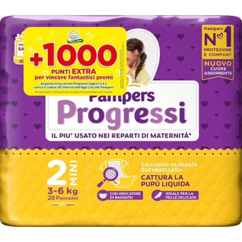 Pampers Progressi Mini Size 2 (3-6 kg) 28 Diapers