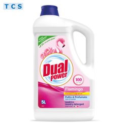 DUAL POWER Flamingo Washing Machine, Liquid Detergent Floral Scent 100 Washes 5L