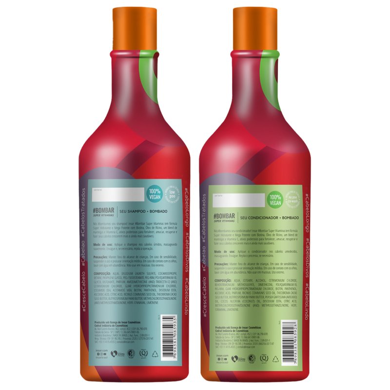 Inoar Bombar Shampoo and Conditioner Kit 1000ml