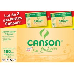 CANSON Papier à dessin "C" à grain, 240 x 320 mm, lot de 3