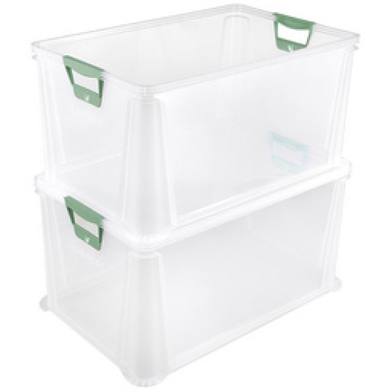 keeeper Boîte de rangement "luis", 64 L, gris translucide