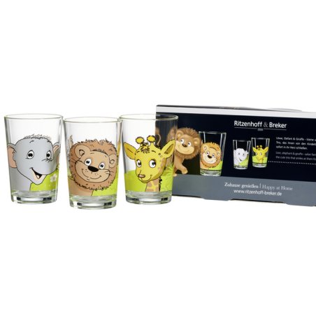 Ritzenhoff & Breker Verre ANIMAUX D'AFRIQUE, set de 3