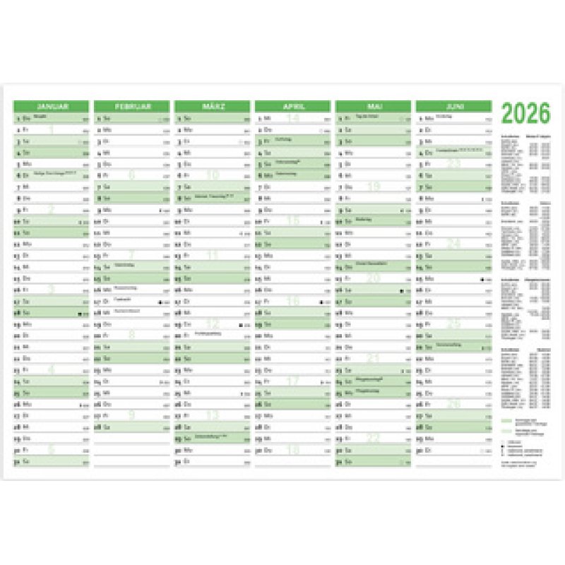 RNK Verlag Tafelkalender 2026, DIN A5 quer, 250 g/qm Karton