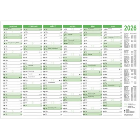 RNK Verlag Tafelkalender 2026, DIN A5 quer, 250 g/qm Karton