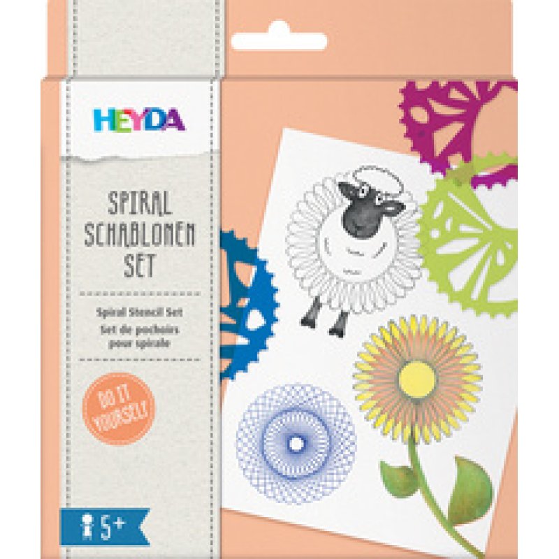 HEYDA Kit de pochoirs spirales, 5 pièces