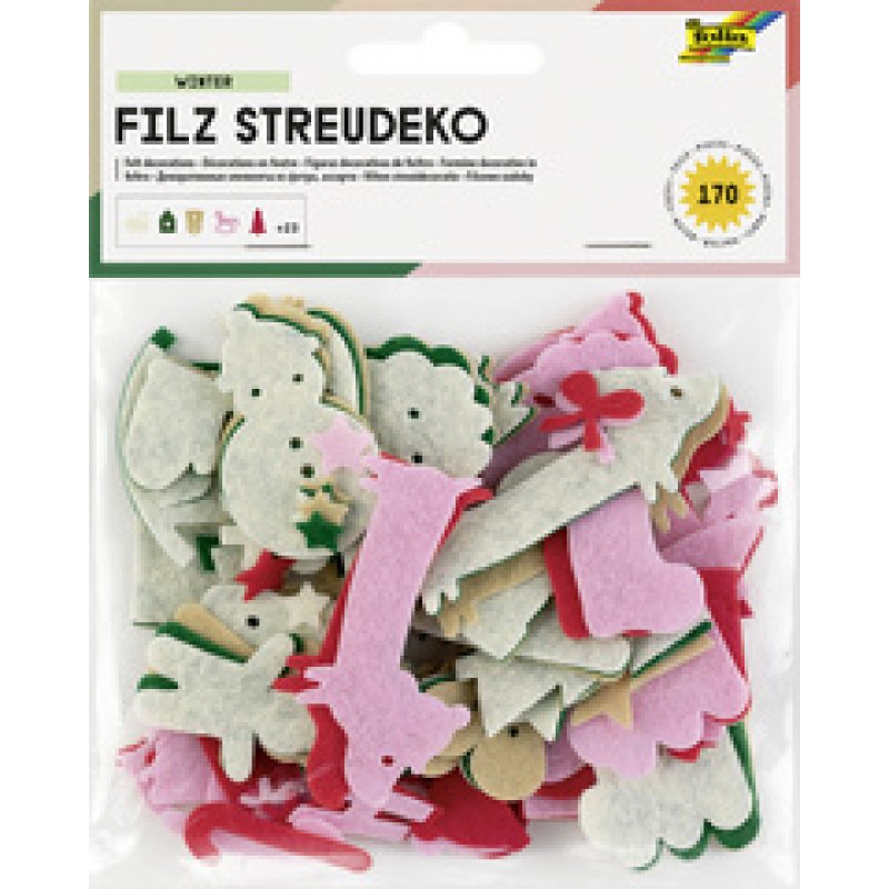 folia Décoration en feutre "Hiver", 170 pièces